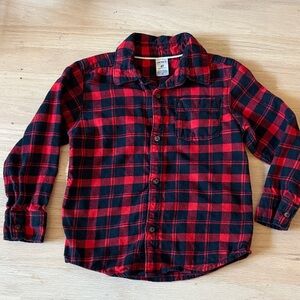Carter's Red and Black Plaid Button Down Shirt - 2 SHIRTS!